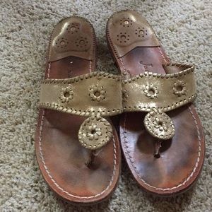 JACK ROGERS GOLD SANDALS